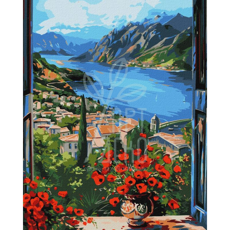 Набір для розпису за номерами "Пристань у горах", 40х50 см, Ідейка