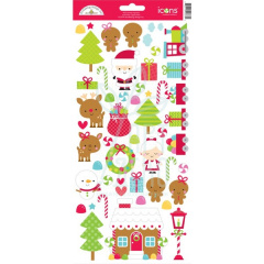 Лист наклейок Santa express icons sticker, Doodlebug