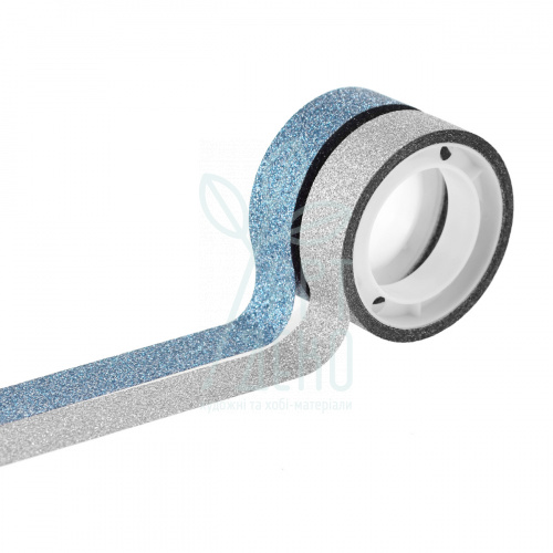 Набір стрічок паперових самоклеючих "Silver and Blue", 3 м х 2 шт., Santi