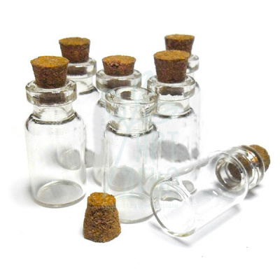 Пляшечка скляна з пробкою, Ø 1,6 см, висота 3,4 см, Regina