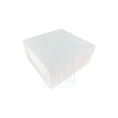 Коробка декоративна, для торта, 30х30х15 см, біла, Україна