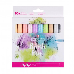 Набір пензлів-ручок Ecoline Brushpen PASTEL 10 кол, Royal Talens