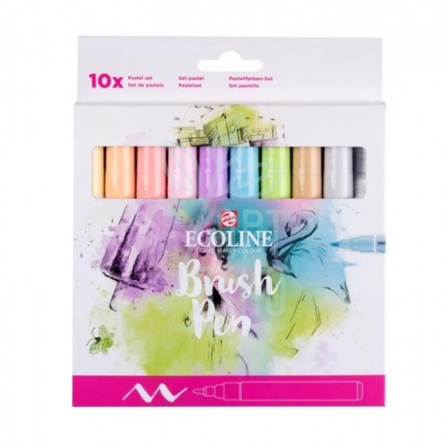 Набір пензлів-ручок Ecoline Brushpen PASTEL 10 кол, Royal Talens