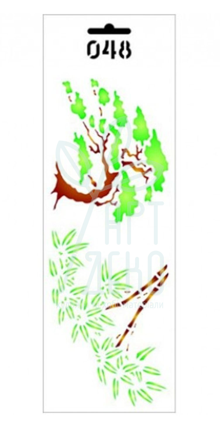 Трафарет універсальний №048, серія "Китайські мотиви", 11х33 см, ROSA Talent