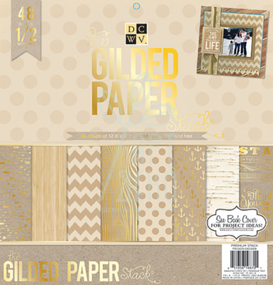 Набір паперу 30x30 см The Gilded Paper Stack 48 листів, DCWV