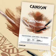 Блок паперу для змішаних технік Graduate Mix Media Natural, 220 г/м2, 30 л., Canson Блок паперу для змішаних технік Graduate Mix Media Natural, 220 г/м2, 30 л., Canson