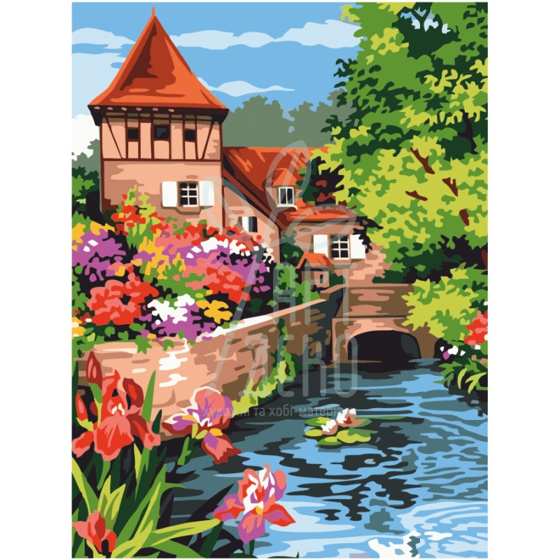 Полотно на картоні з контуром №35, 30х40, бавовна, акрил, ROSA START