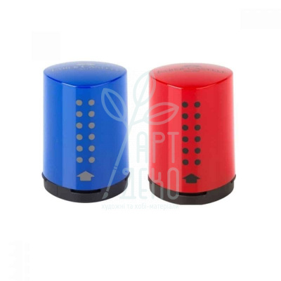 Точилка з контейнером GRIP 2001 Mini, синя/червона, Faber-Castell