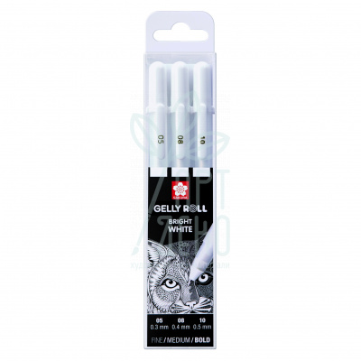 Набір ручок гелевих Gelly Roll Basic White, 3 шт, Sakura