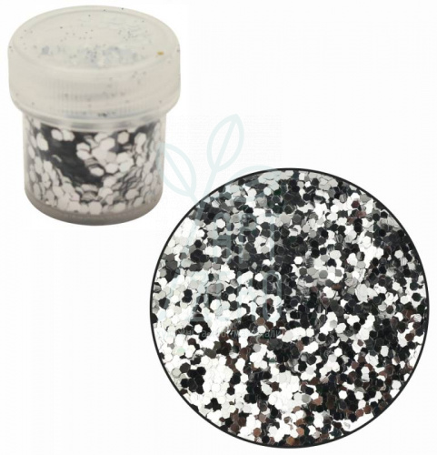 Глітер, Срібний, 2 мм, 7 г, Margo