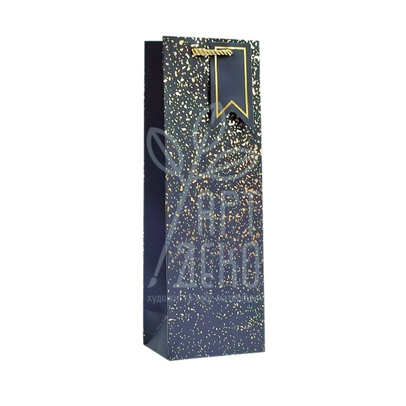 Пакет подарунковий для пляшки "Вітальний", 12х36х10 см, Україна