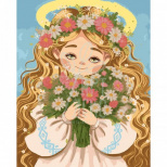 Набір з алмазною мозаїкою "Весняночка", 40x50 см, Santi