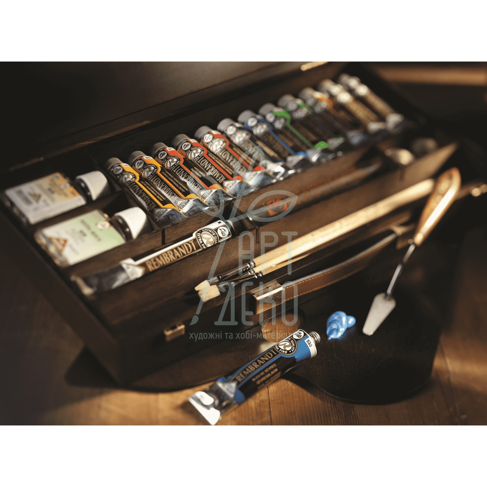 Набір олійних фарб Rembrandt PROFESSIONAL, 13 туб + пензлі, + доп. матеріали, коробка, Royal Talens