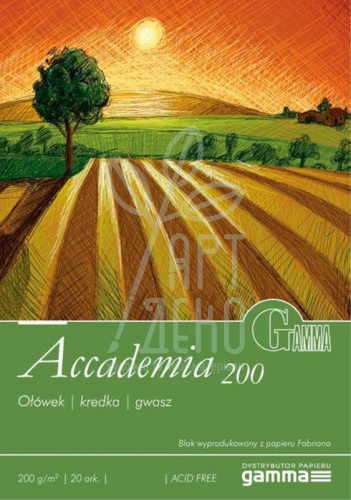 Склейка для малювання Gamma Accademia 200, 200 г/м2, 20 л., Польща