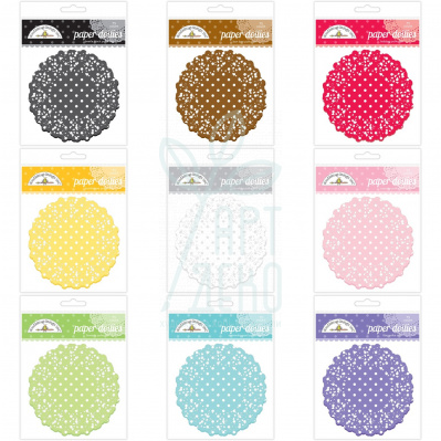 Серветки паперові декоративні круглі Polka dot paper doilies 11,5 см, Doodlebug