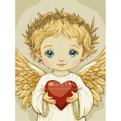 Набір для розпису за номерами "Серце янгола", 30х40 см, Ідейка