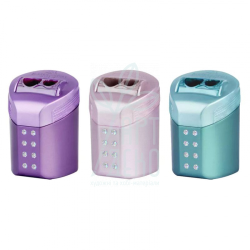 Точилка з контейнером Rollon Sparcle, подвійна, асорті кольорів, Faber-Castell