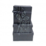 Коробка подарункова з бантом, чорна, Україна