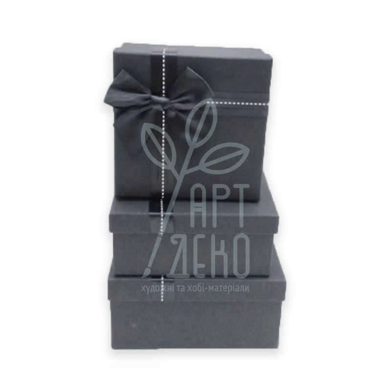Коробка подарункова з бантом, чорна, Україна