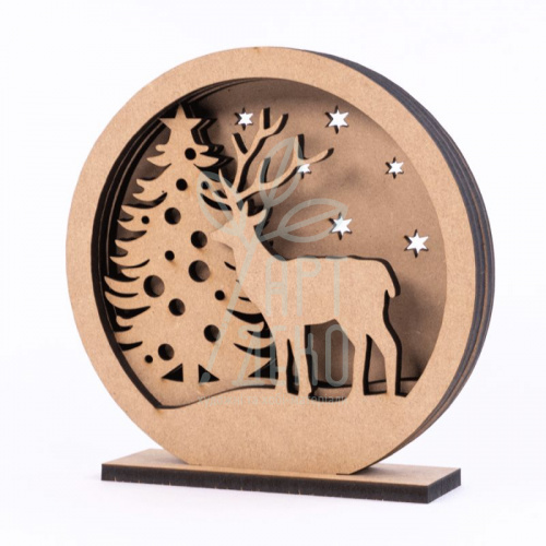 3D композиція "Зима 2", МДФ, 15х15 см, ROSA 