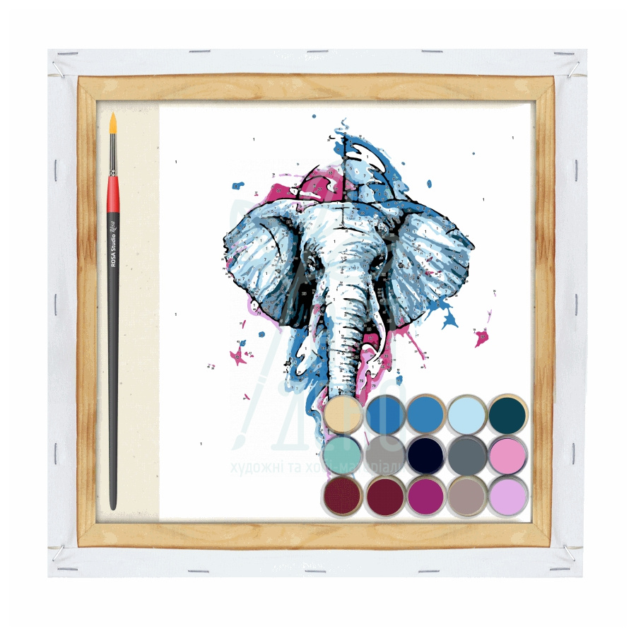 Набір для розпису за номерами "Слон", ROSA START