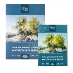 Папка для акварелі Studio, середнє + дрібне зерно, 220-200 г/м2, 20...