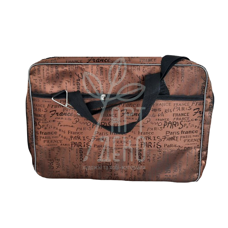 Папка з тканини "Євро", А3 (29,7х42 см), жорстка, коричневі написи "Paris" на коричн. фоні,Україна