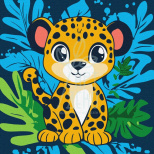 Набір для розпису за номерами "Веселий леопард", 30х30 см, Ідейка