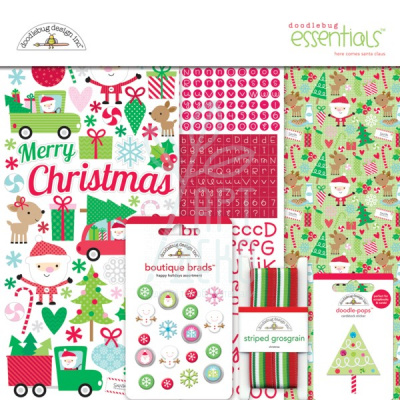 Набір для творчості Нere comes santa claus essentials kit, Doodlebug