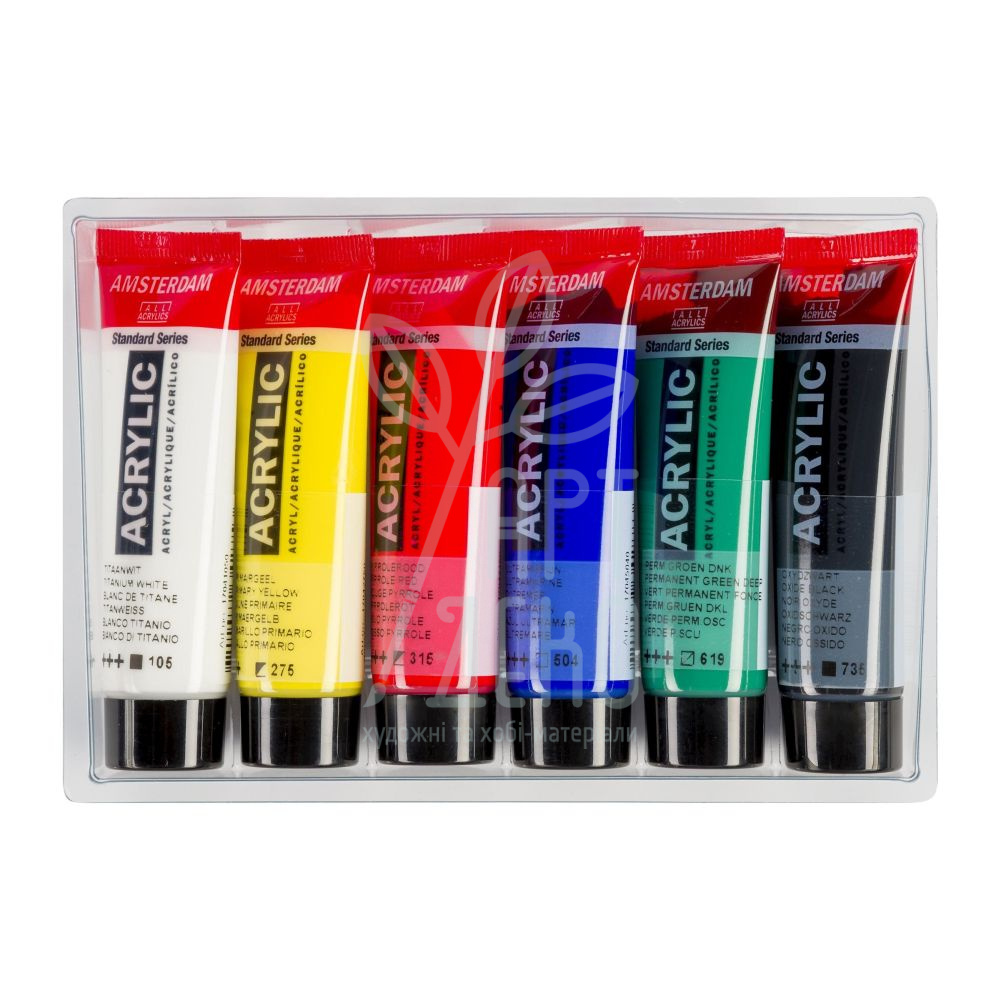 Набір акрилових фарб AMSTERDAM STANDARD, 6х20 мл, Royal Talens