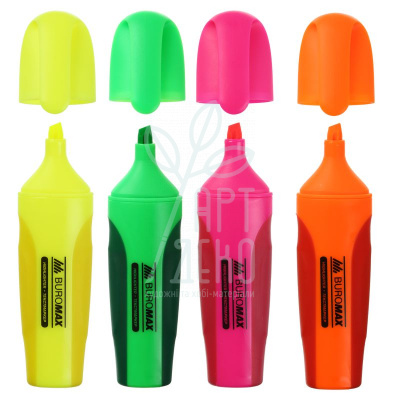 Набір маркерів Neon, клиноподібні, 4 шт, Buromax