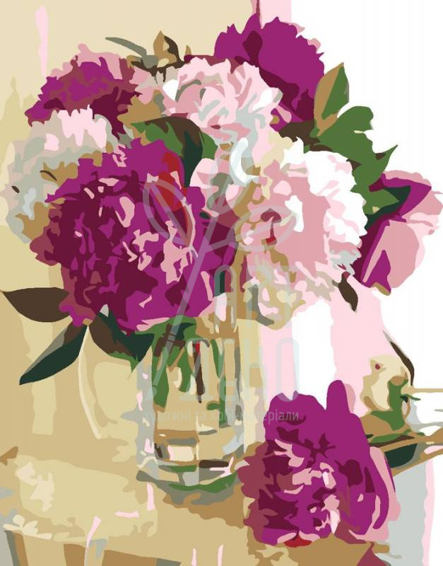 Набір для розпису за номерами "Рожеві півонії", 35х45 см, ROSA START