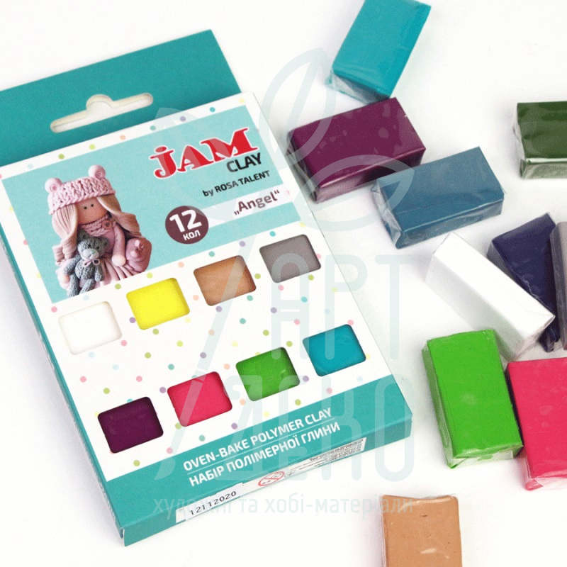 Набір полімерної глини Jam Clay "Angel", 12х20 г, ROSA
