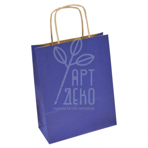 Пакет з крафт-паперу, синій, 30,5х34х17 см, 100 г/м2, Україна