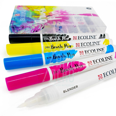 Набір пензлів-ручок Ecoline Brushpen PRIMARY, 5 кол, Royal Talens