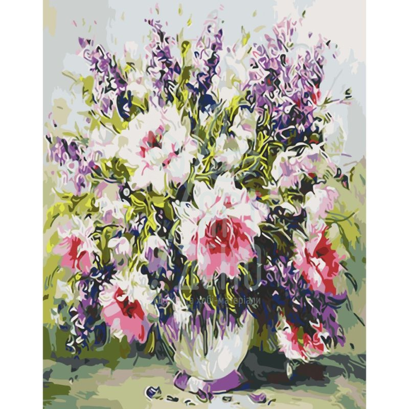 Набір для розпису за номерами "Строкатий букет", 40х50 см, Art Craft