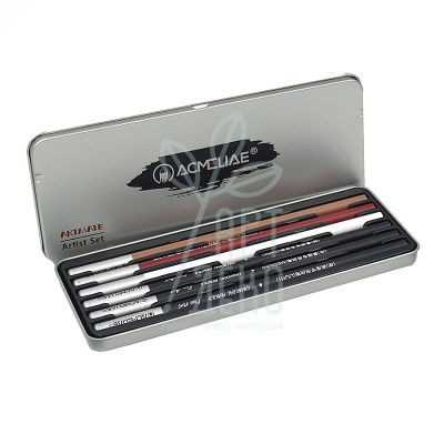 Набір олівців вугільних Artmate, 6 шт, Acmeliae