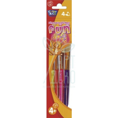 Набір пензлів Fun Brushes "Girls" Set, синтетика, 4 шт., Lefranc