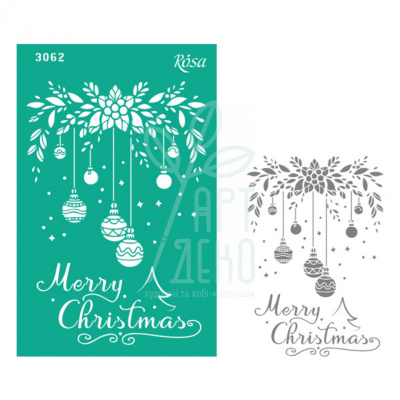 Трафарет багаторазовий самоклеючий Елементи та написи, №3062, серія "Новий рік",13х20см, ROSA Talent Трафарет багаторазовий самоклеючий Елементи та написи, №3062, серія "Новий рік",13х20см, ROSA Talent