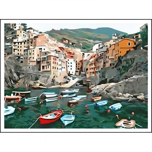 Набір для розпису за номерами "Місто на скелях", 40х50 см, Josef Otten