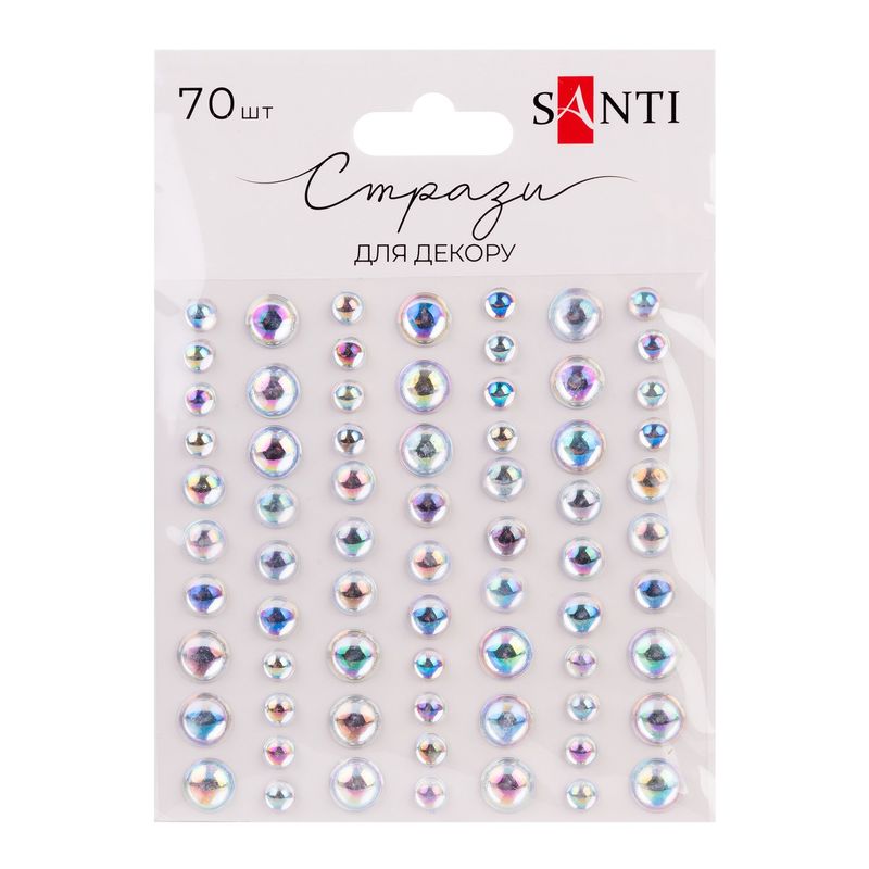 Набір страз самоклеючих, прозорі, 70 шт, Santi