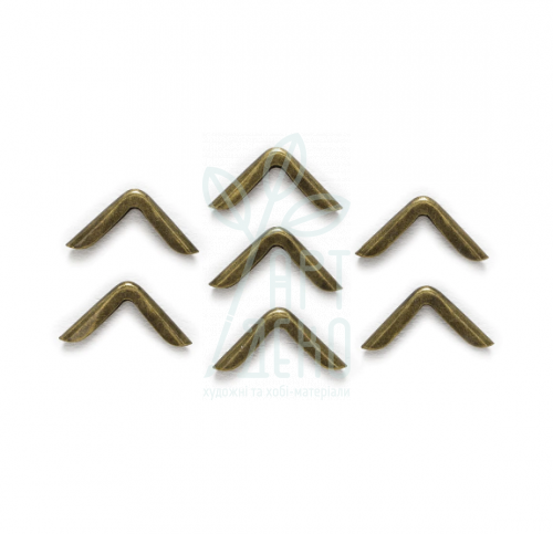 Кутик металевий декоративний, 14х14х20 мм, бронза, Китай