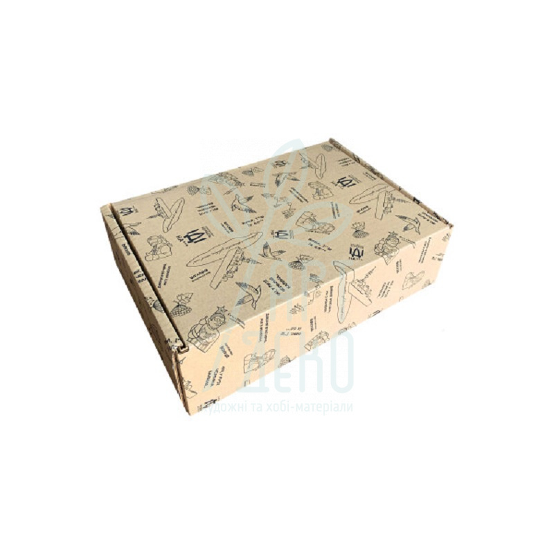 Коробка декоративна, крафткартон "Ми з України", 35х24х10 см, Україна