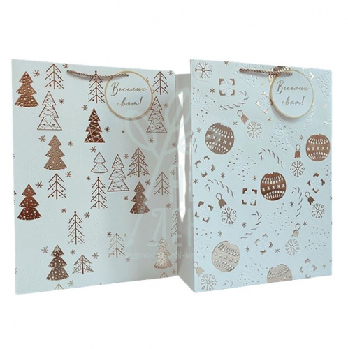 Пакет подарунковий "Зимовий блиск", 32х44х18 см, Україна