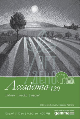 Склейка для малювання Gamma Accademia 120, на спіралі, А5 (14,8х21 см), 120 г/м2, 100 л., Польща