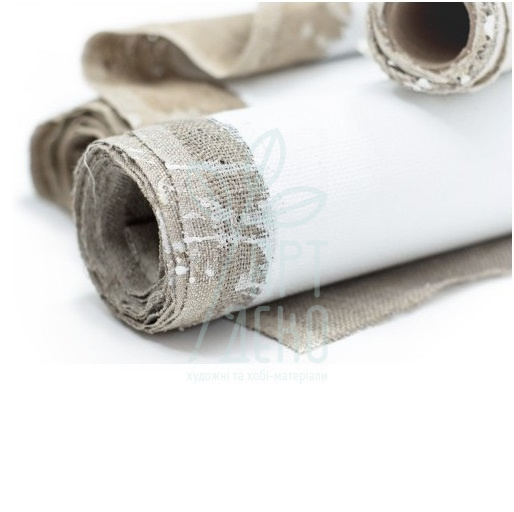 Полотно грунтоване в рулоні, ширина 2 м, середнє зерно, 520 г/м2, акрил, льон, ROSA