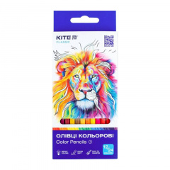 Набір олівців кольорових Classic, двосторонні, 12 шт, Kite 