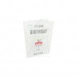 Листівка "Happy birthday" тортик, 7х9,5 см, Україна