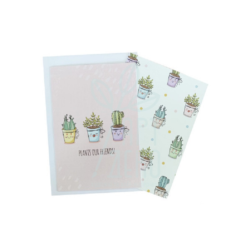 Листівка з конвертом Little "Кактусики", 10,5х14,8 см, Україна