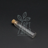 Пляшечка скляна з пробкою, 47х11 мм, 2 мл